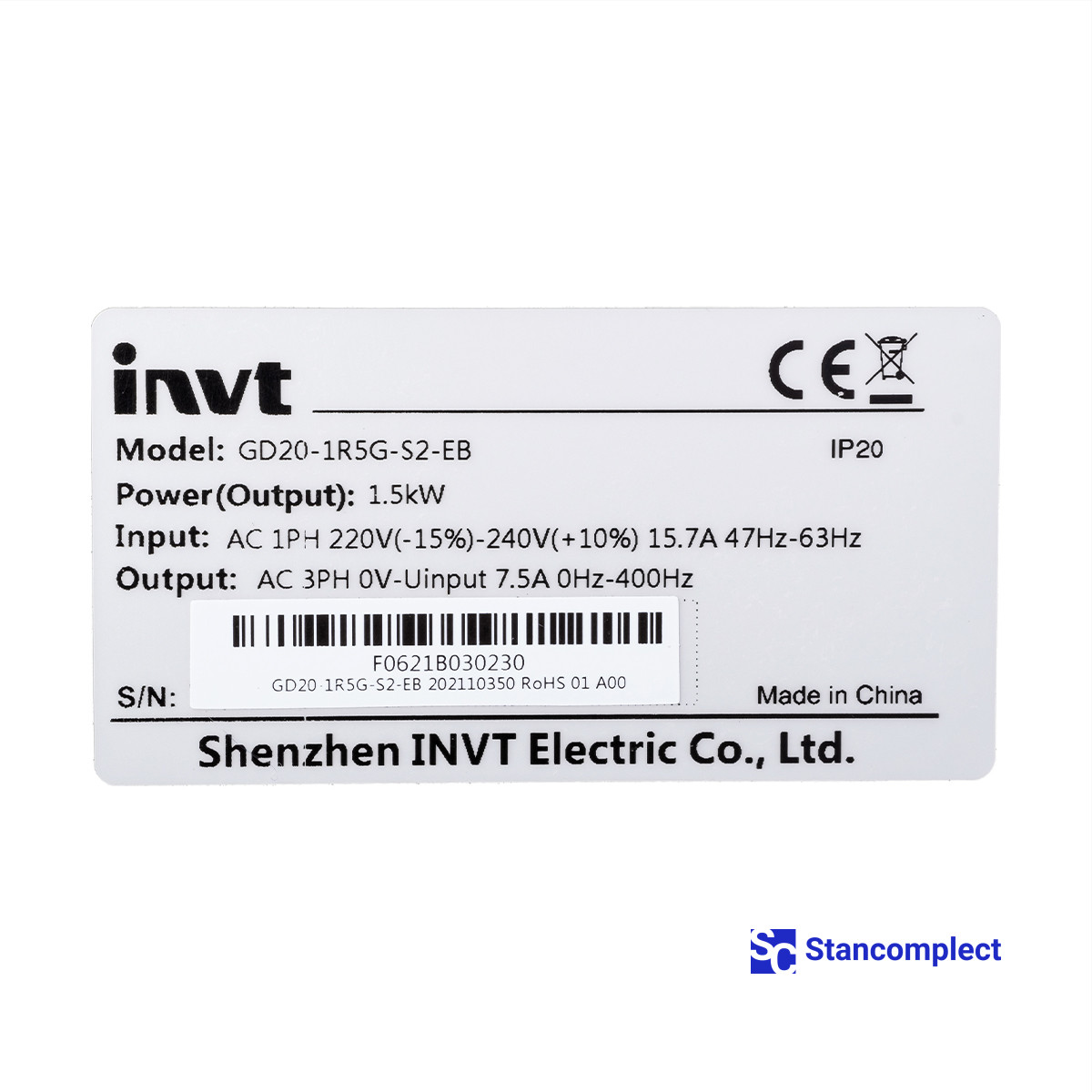 Inverter GD20-1R5G-S2-EB for KDT edgebanders