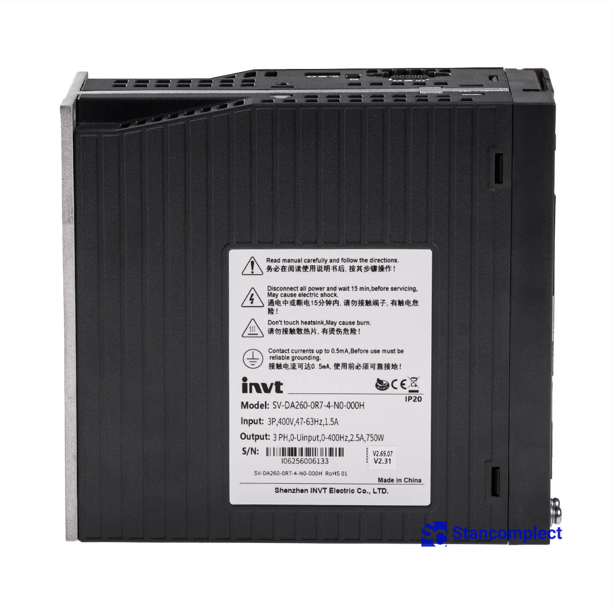 Servo drive INVT SV-DA260-0R7-4-N0-000H for CNC drilling centers KDT