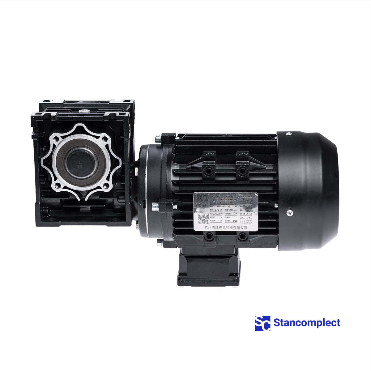 Worm gear motor JRSTD50-15:1-80B14+DS80S4-IEC-0.75KW-B14 for drilling machine KDT