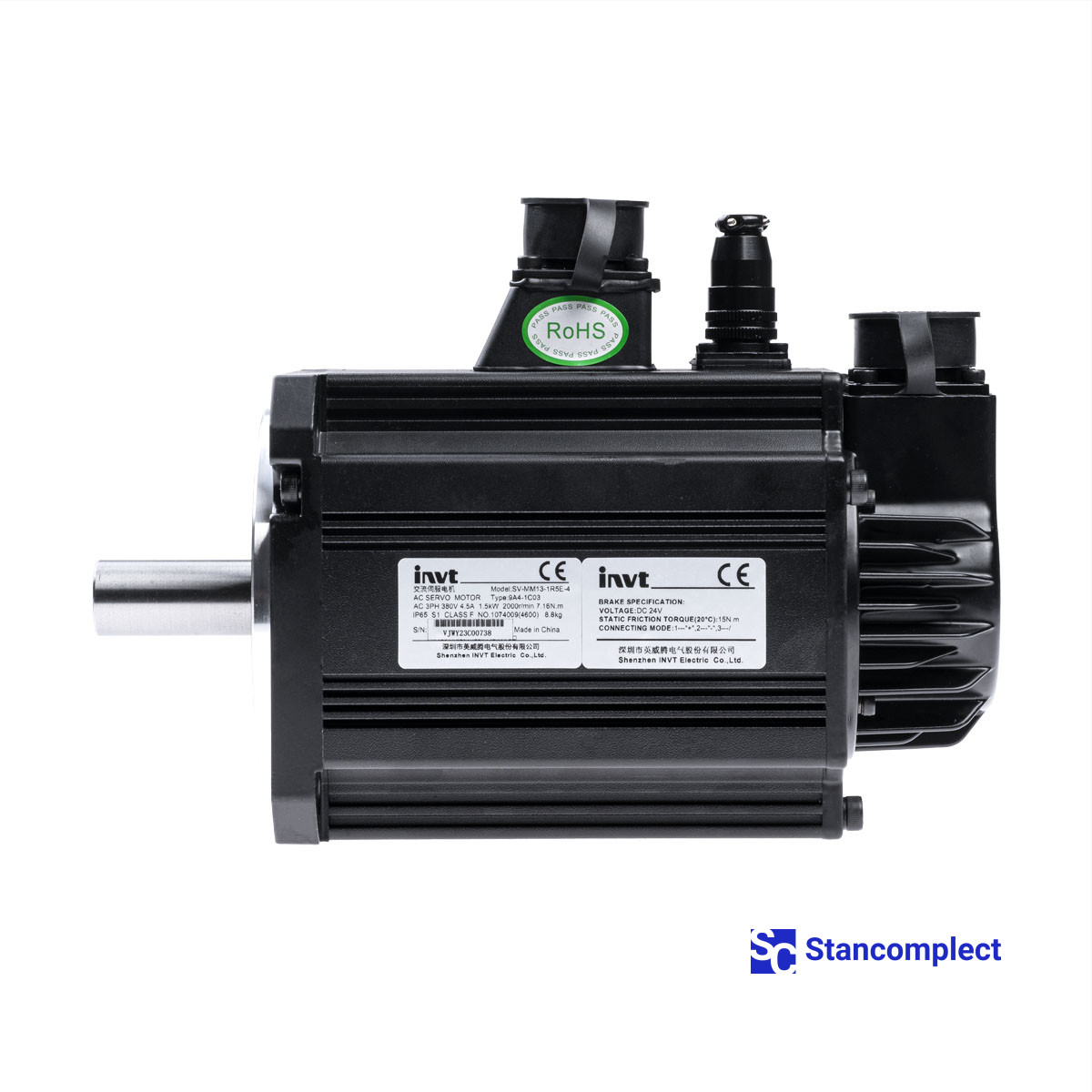 Servo motor INVT SV-MM13-1R5E-4-9A4-1CO3 for KDT CNC drilling centers