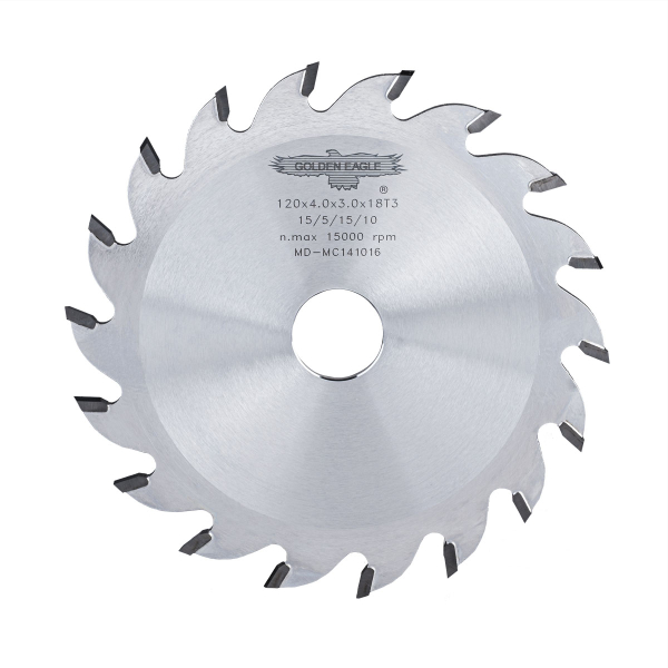 Grooving saw blade 120x20x4.0x3.0x18Z Golden Eagle for CNC drilling centers KDT. Saw cut 4 mm
