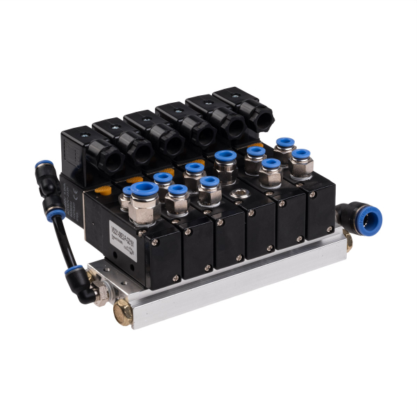 Pneumatic valve mounting platform 6-position assembled BPN16 for KDT edge banding machines