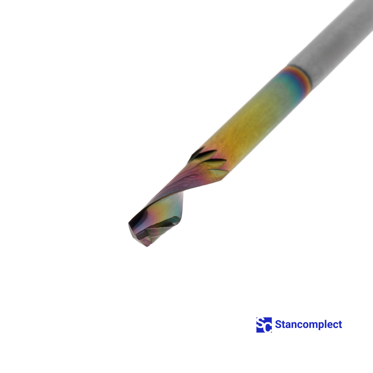 Spiral single flute router bit with coating D-4 mm, l-12 mm, L-50 mm for aluminum