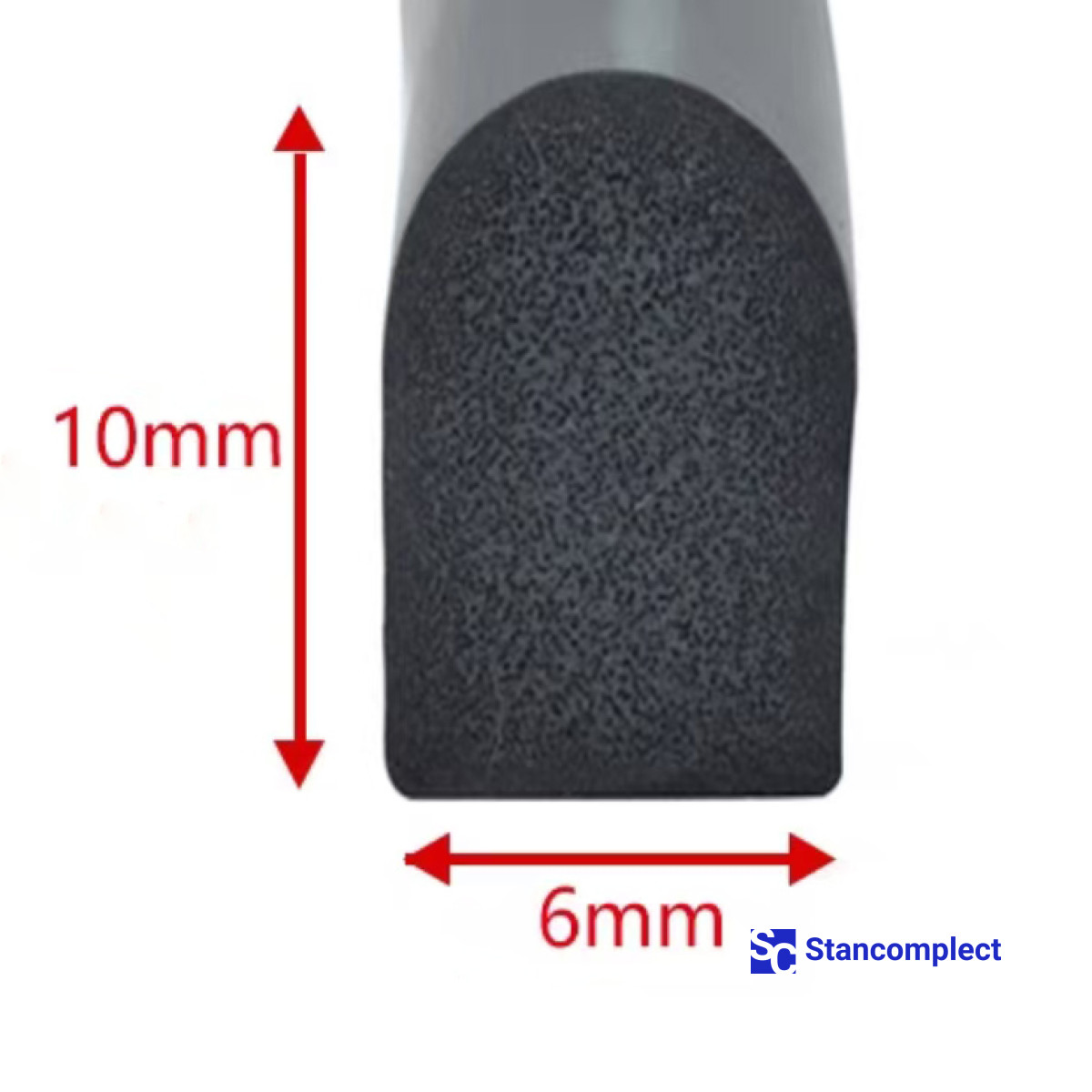Vacuum cord of arched section 6x10 mm for CNC machining centers
