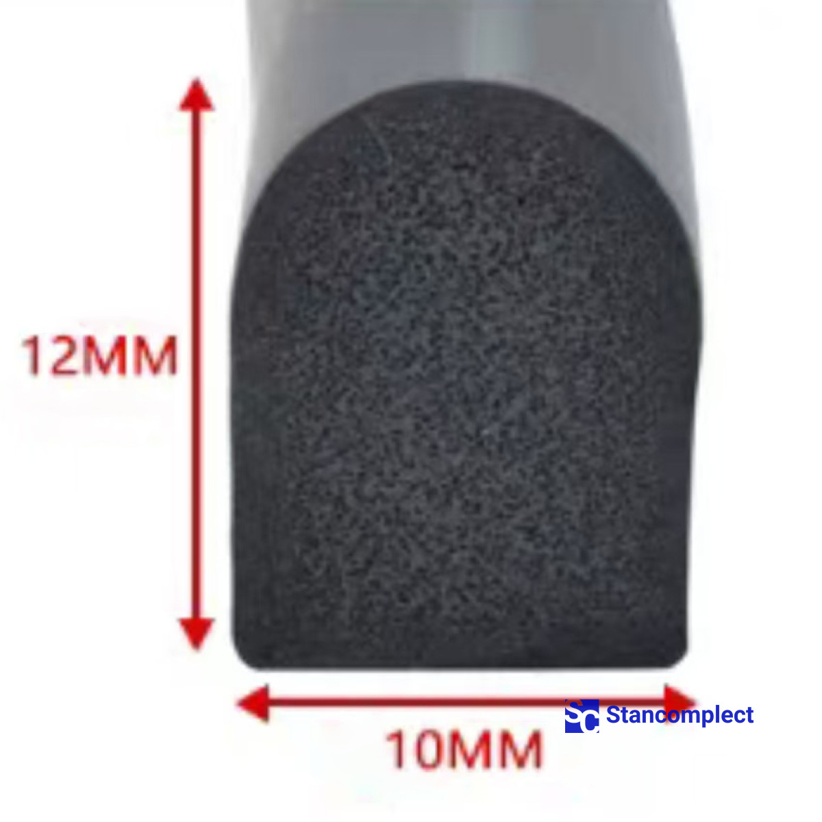 Vacuum cord of arched section 10x12 mm for CNC machining centers