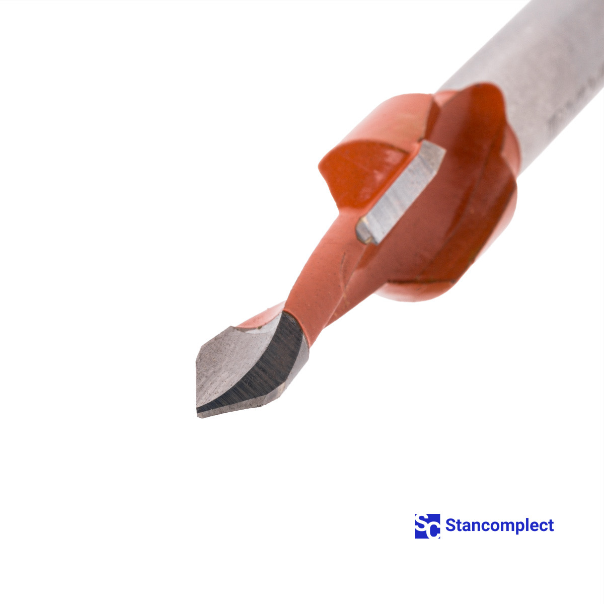 Through hole drill bit with countersink HD d-7 mm, L-69 mm left with brazed block