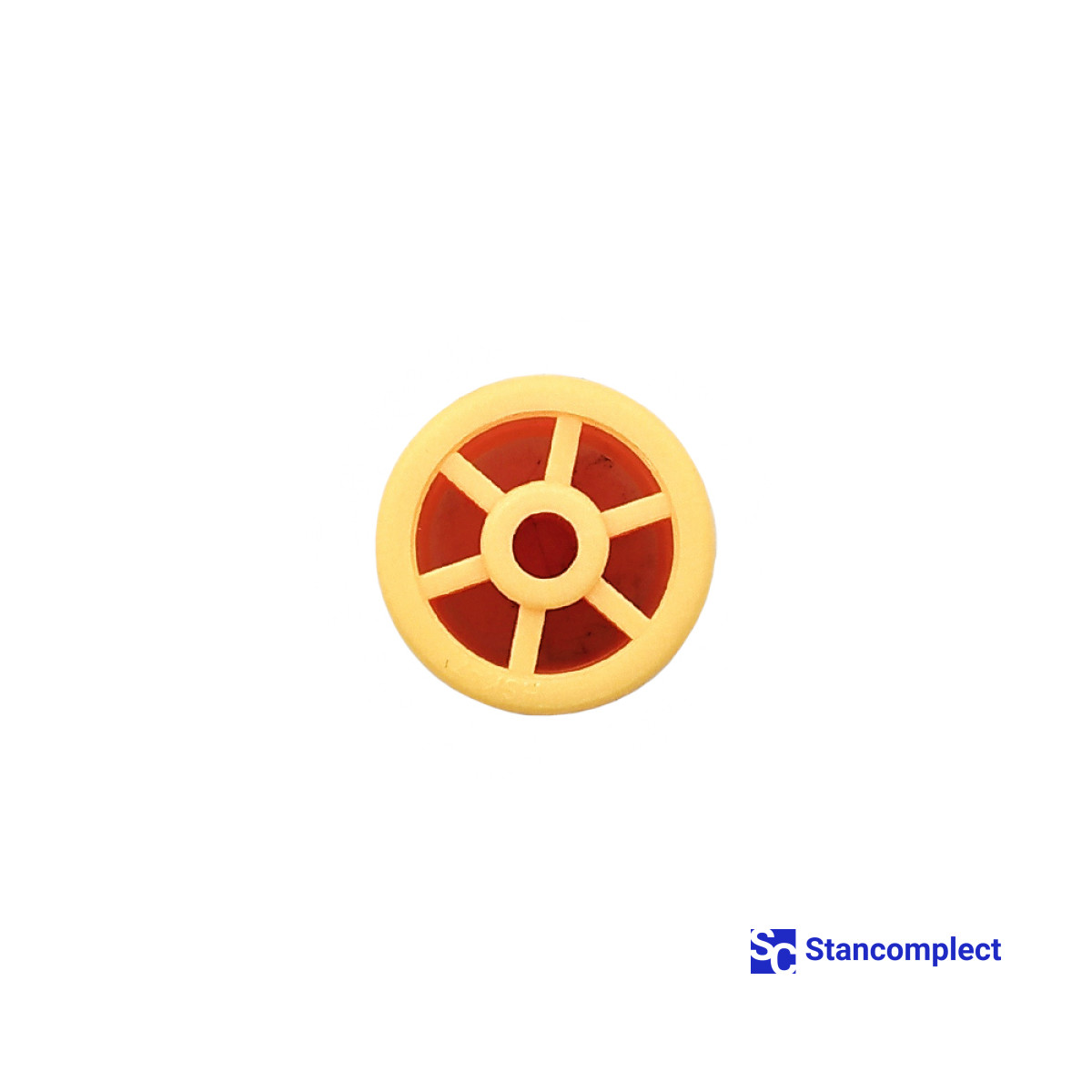 Plastic roller for roller conveyor 27x3x24 mm yellow for edge banding machine