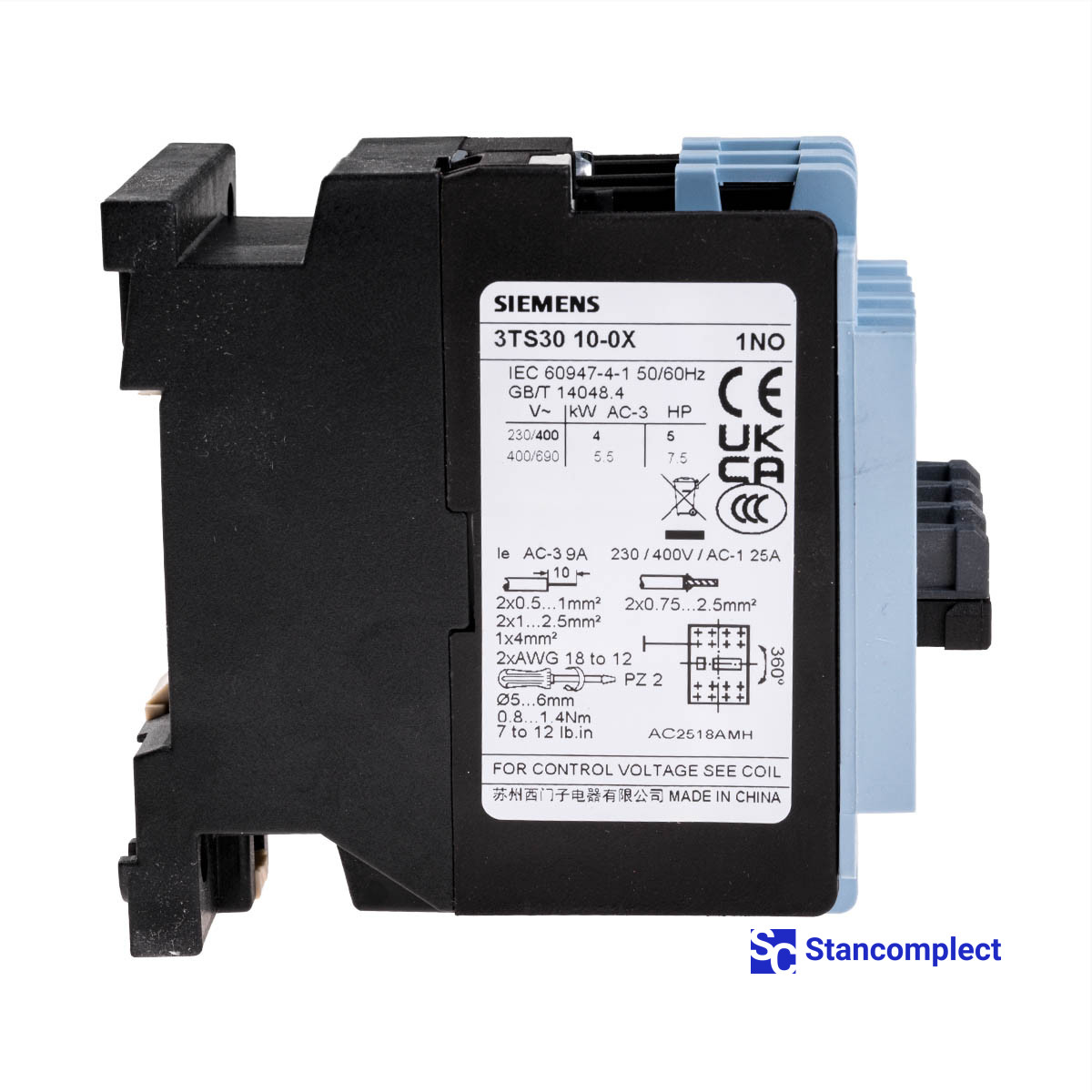 Contactor SIEMENS 3TS3010-0XN2 for sliding table saw