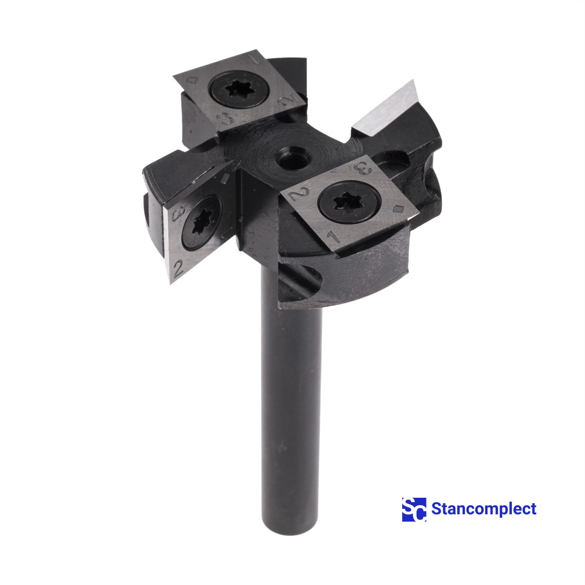 Carbide surfacing router bit D38.1 h12 L65 d8 Z2+2 with replaceable blades