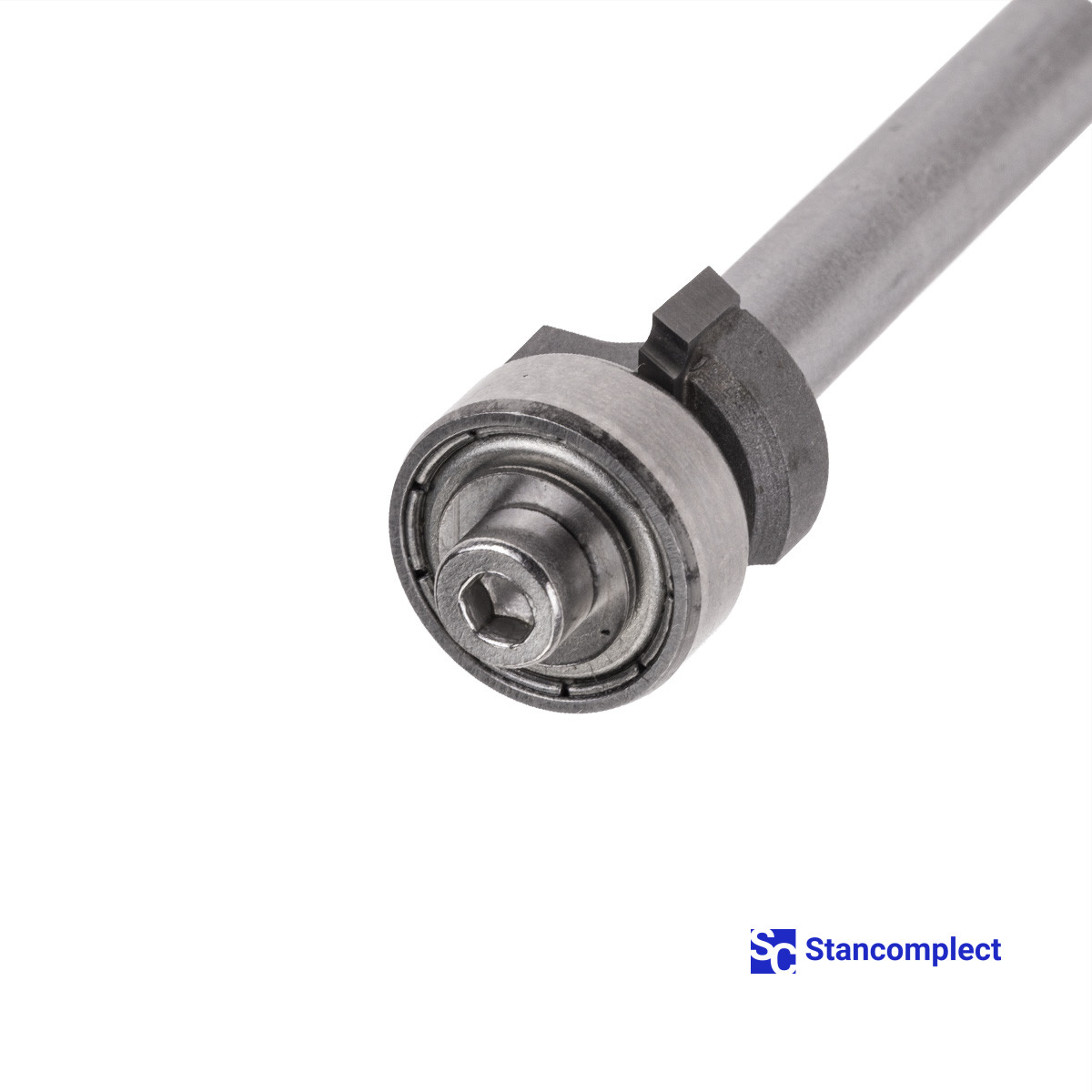 Two flute round over router bit with lower bearing R1-D15-l9-L52-d6