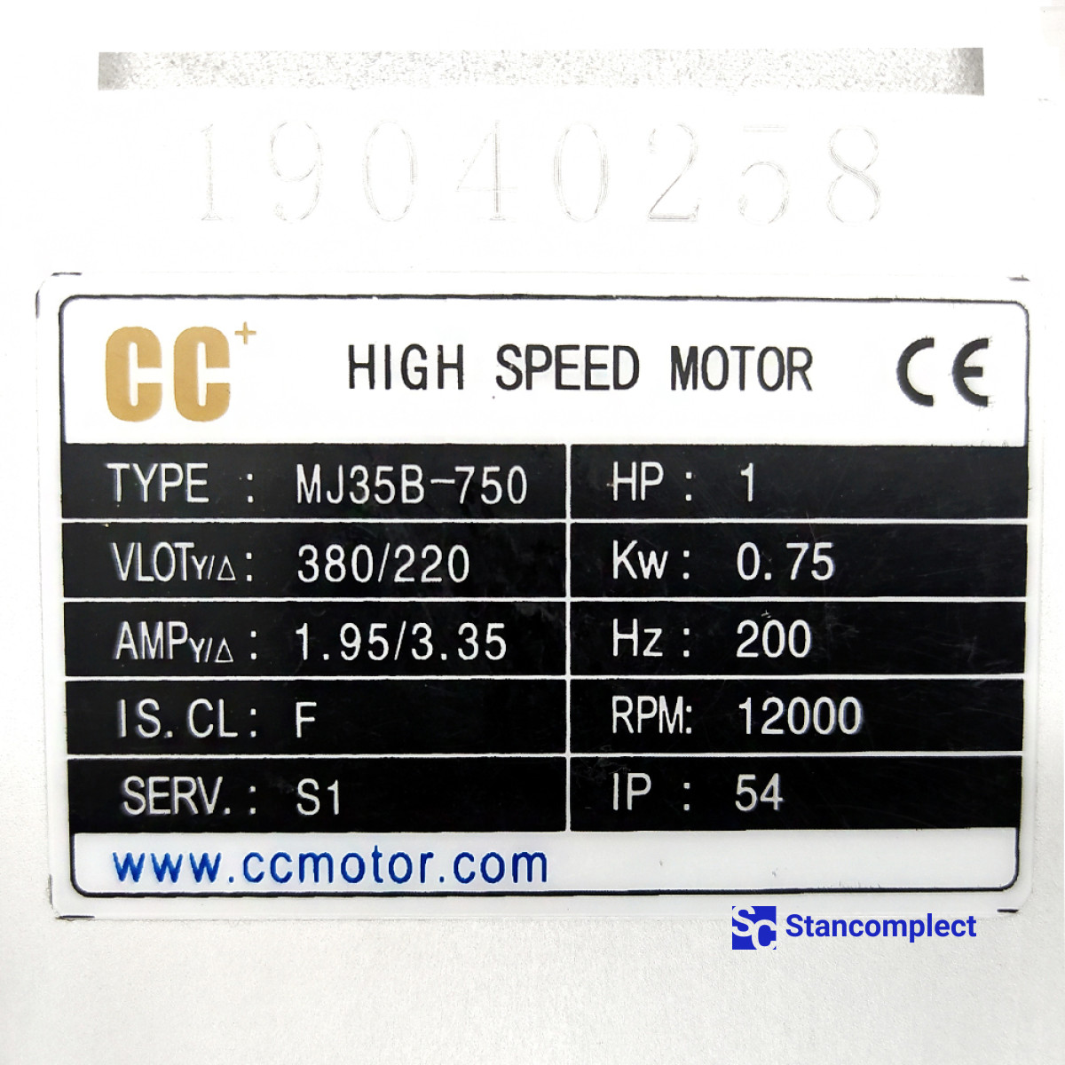 Frézovací motor MJ35B-750 0,75 kW, 200 Hz, 12000 ot./min pravý pro olepovačku hran
