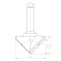 Diamond V-groove router bit D50 h30 L80 d12 90° Z2