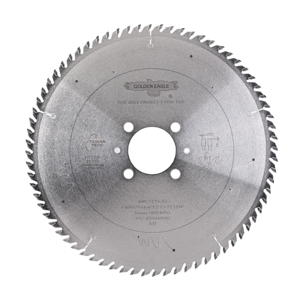 Main saw blade GOLDEN EAGLE 400x75x4.4/3.2 Z72 Mirror Grinding for CNC beam saws KDT
