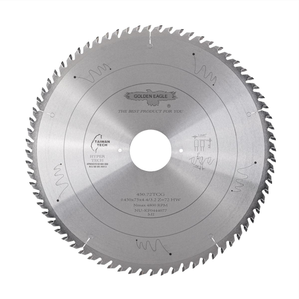 Main saw blade GOLDEN EAGLE 450x75x4.4/3.2 Z72 Mirror Grinding for CNC beam saws KDT