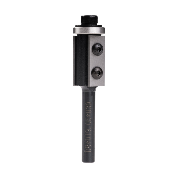 Flush trim router bit D19.05-l30-L90-d8-Z2 with lower bearing and replaceable blades