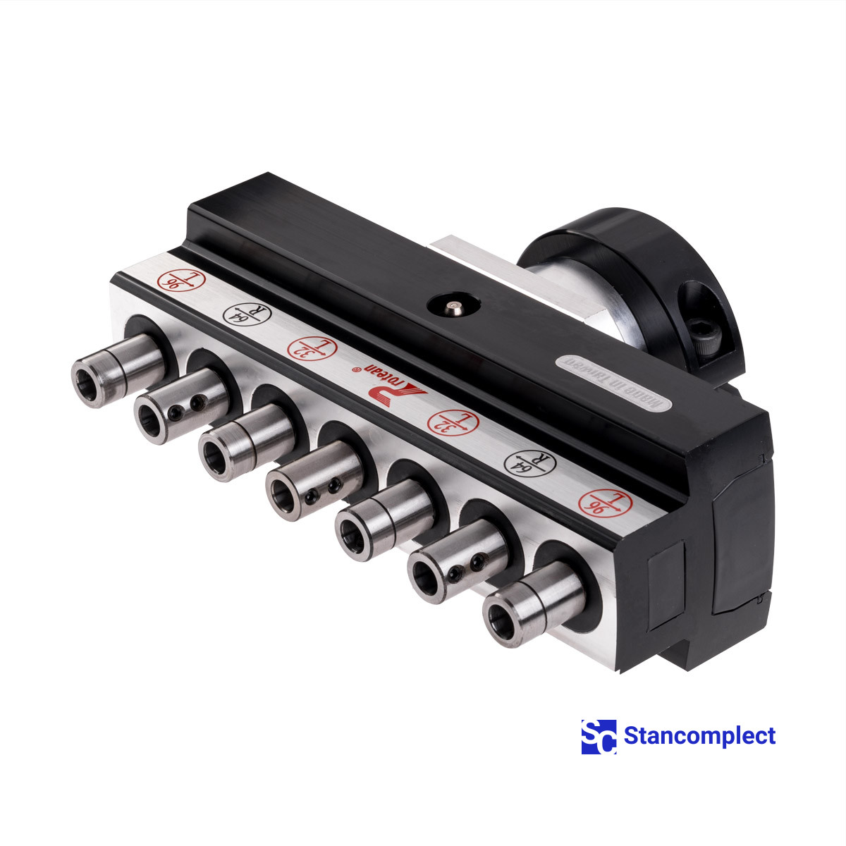7-spindle drilling head with fixed spindle spacing