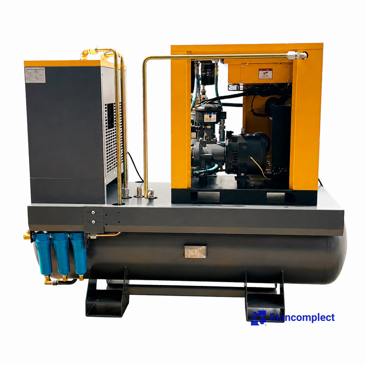 Variable-speed direct-drive screw compressor AirHorse BPM-15A-S-300 VSD (capacity 1.4 m³/min, pressure 10 bar) with air receiver and refrigerated air dryer