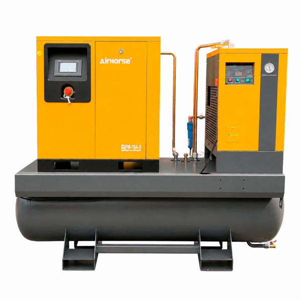 Гвинтовий компресор інверторний AirHorse BPM-10A-S-300 VSD (продуктивність 0.9 м³/хв, тиск 10 Бар) з ресивером та осушувачем