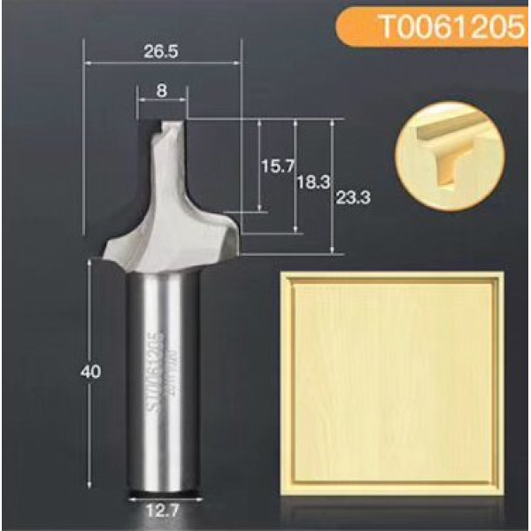 Profile diamond end mill D26.5 h23.3 d12.7(12)
