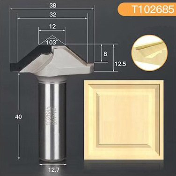 Profile diamond end mill D38 h12.5 d12.7(12)