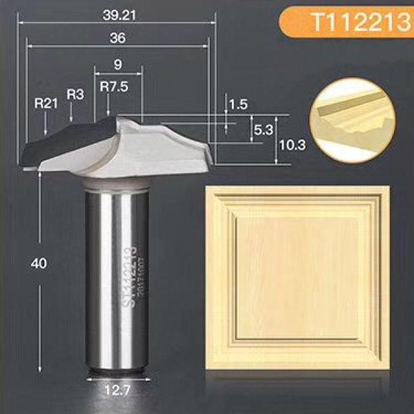 Profile diamond end mill D39.21 h10.3 d12.7(12)