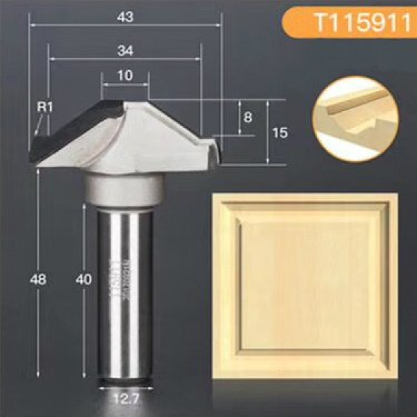 Profile diamond end mill D43 h15 d12.7(12)