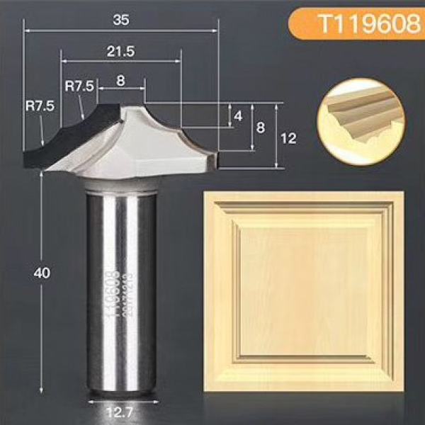 Profile diamond end mill D35 h12 d12.7(12)