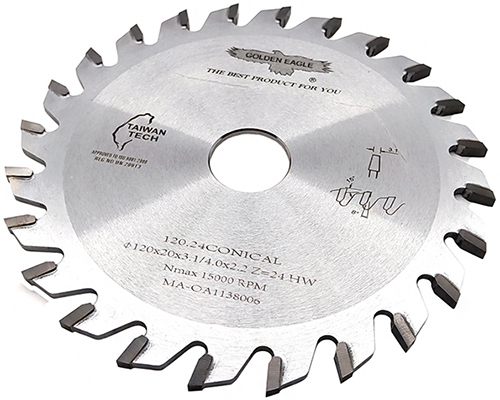 Scoring saw blades for sliding table saws
