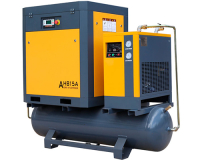 Rotary screw compressors on receiver with dryer
