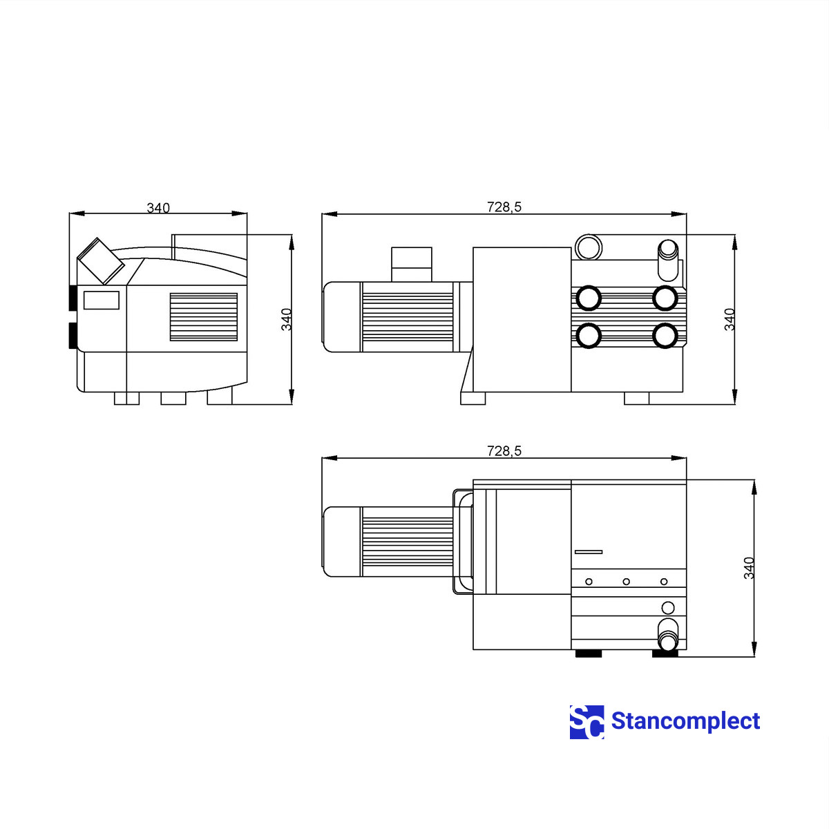 Vacuum pump EUROVAC KVE-60, 2.2 kW, 60 m3/hour