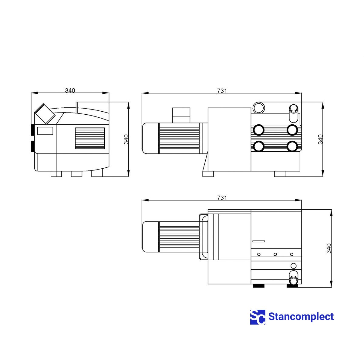 Vacuum pump EUROVAC KVE-80, 2.2 kW, 80 m3/hour