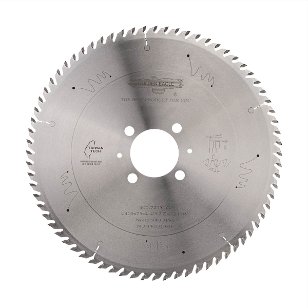 Main saw blade GOLDEN EAGLE 400x75x4.4/3.2 Z72 for CNC beam saws KDT