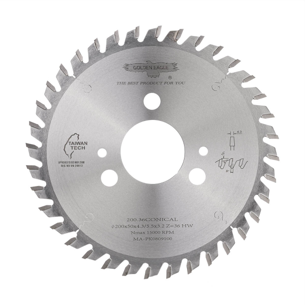 Scoring saw blade GOLDEN EAGLE 200x50x4.3/5.5x3.2 Z36 for CNC beam saws KDT