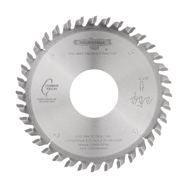 Scoring saw blade GOLDEN EAGLE 150x45x4.3/5.5x3.2 Z36 for CNC beam saws HOLZMA