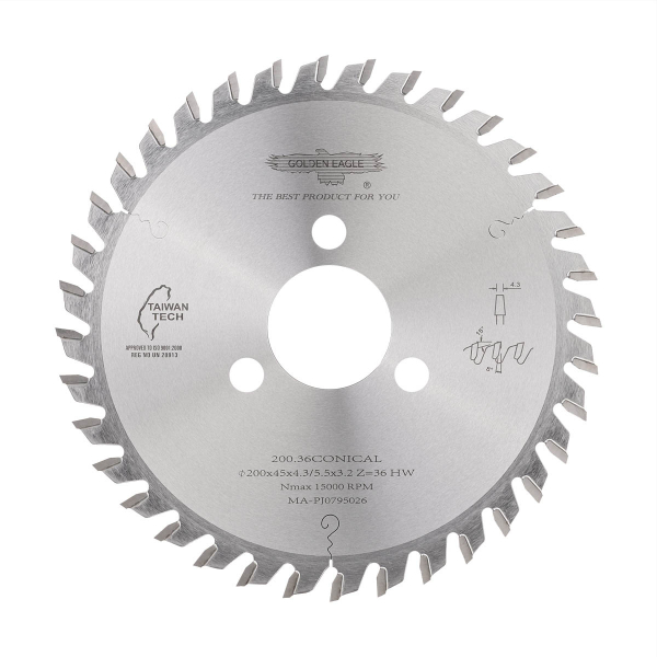 Scoring saw blade GOLDEN EAGLE 200x45x4.3/5.5x3.2 Z36 for CNC beam saws HOLZMA