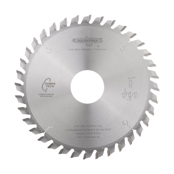 Scoring saw blade GOLDEN EAGLE 200x45x4.7/5.9x3.5 Z36 for CNC beam saws HOLZMA