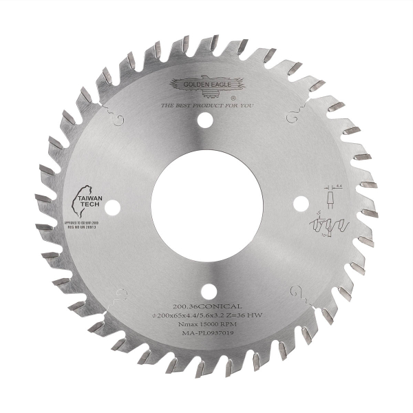 Scoring saw blade GOLDEN EAGLE 200x65x4.4/5.6x3.2 Z36 for CNC beam saws BIESSE SELCO