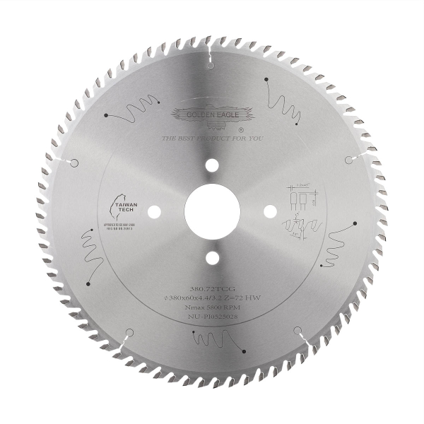 Main saw blade GOLDEN EAGLE 380x60x4.4/3.2 Z72 for CNC beam saws HOLZMA