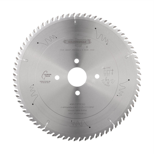 Main saw blade GOLDEN EAGLE 400x60x4.8/3.5 Z72 for CNC beam saws HOLZMA