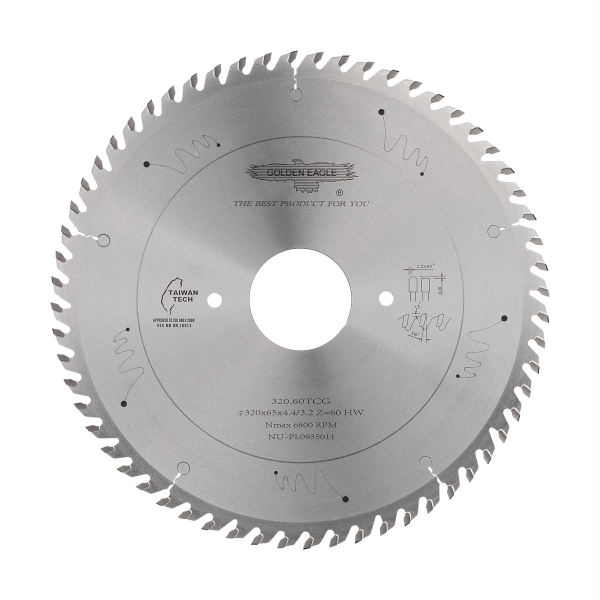 Main saw blade GOLDEN EAGLE 320x65x4.4/3.2 Z60 for CNC beam saws BIESSE SELCO