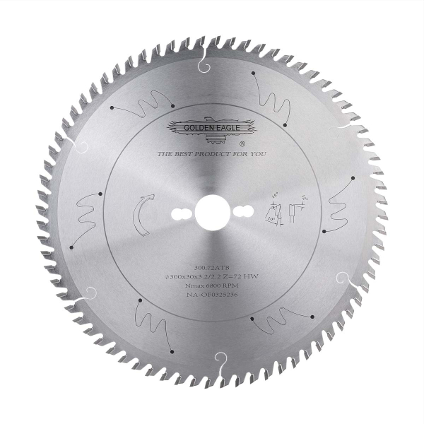 Main saw blade GOLDEN EAGLE 300x30x3.2/2.2 Z72 for cutting wood on sliding table saws