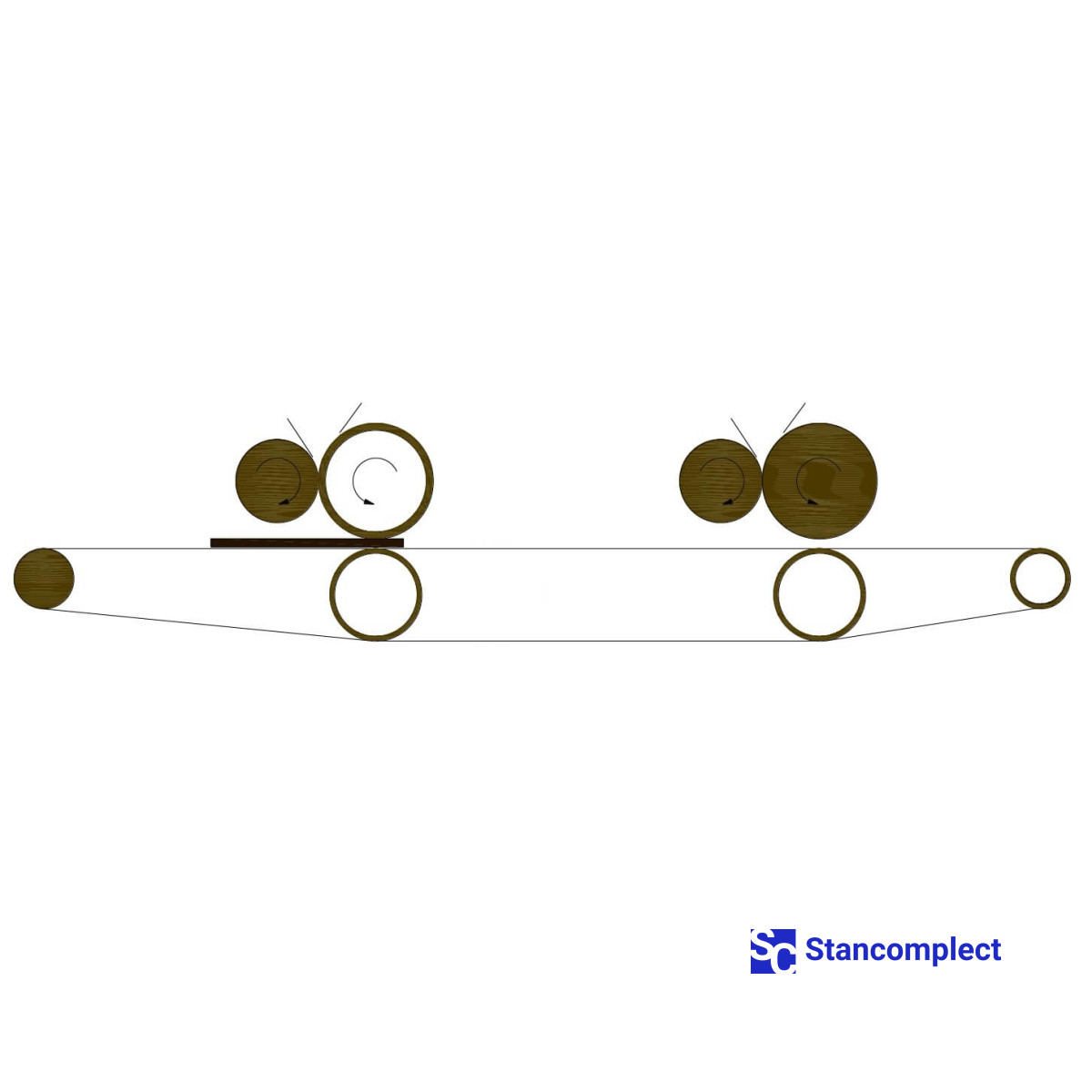 Линия вальцового нанесения УФ-отверждаемых ЛКМ с текстурированием поверхности пленкой (inert coating) PURETE
