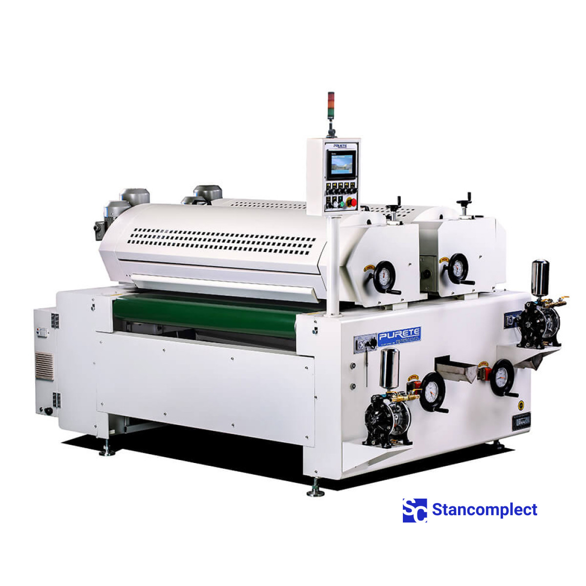 Линия вальцового нанесения УФ-отверждаемых ЛКМ с текстурированием поверхности пленкой (inert coating) PURETE