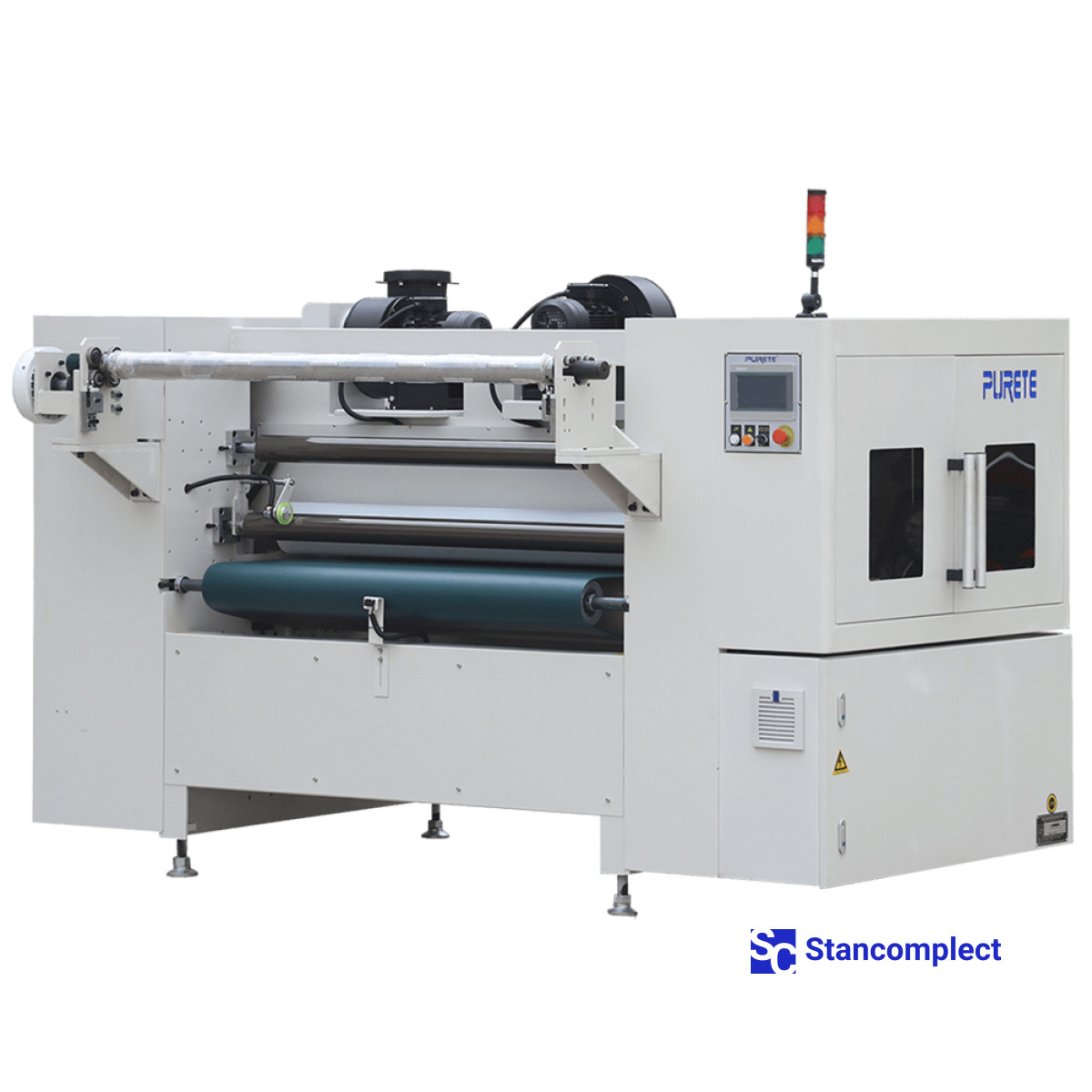 Линия вальцового нанесения УФ-отверждаемых ЛКМ с текстурированием поверхности пленкой (inert coating) PURETE