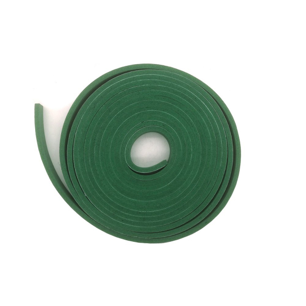Adhesive-backed pressure beam rubber 6x20 mm green economy (5 m roll) for CNC beam saws