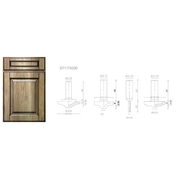 Cabinet door diamond router bits set 1209