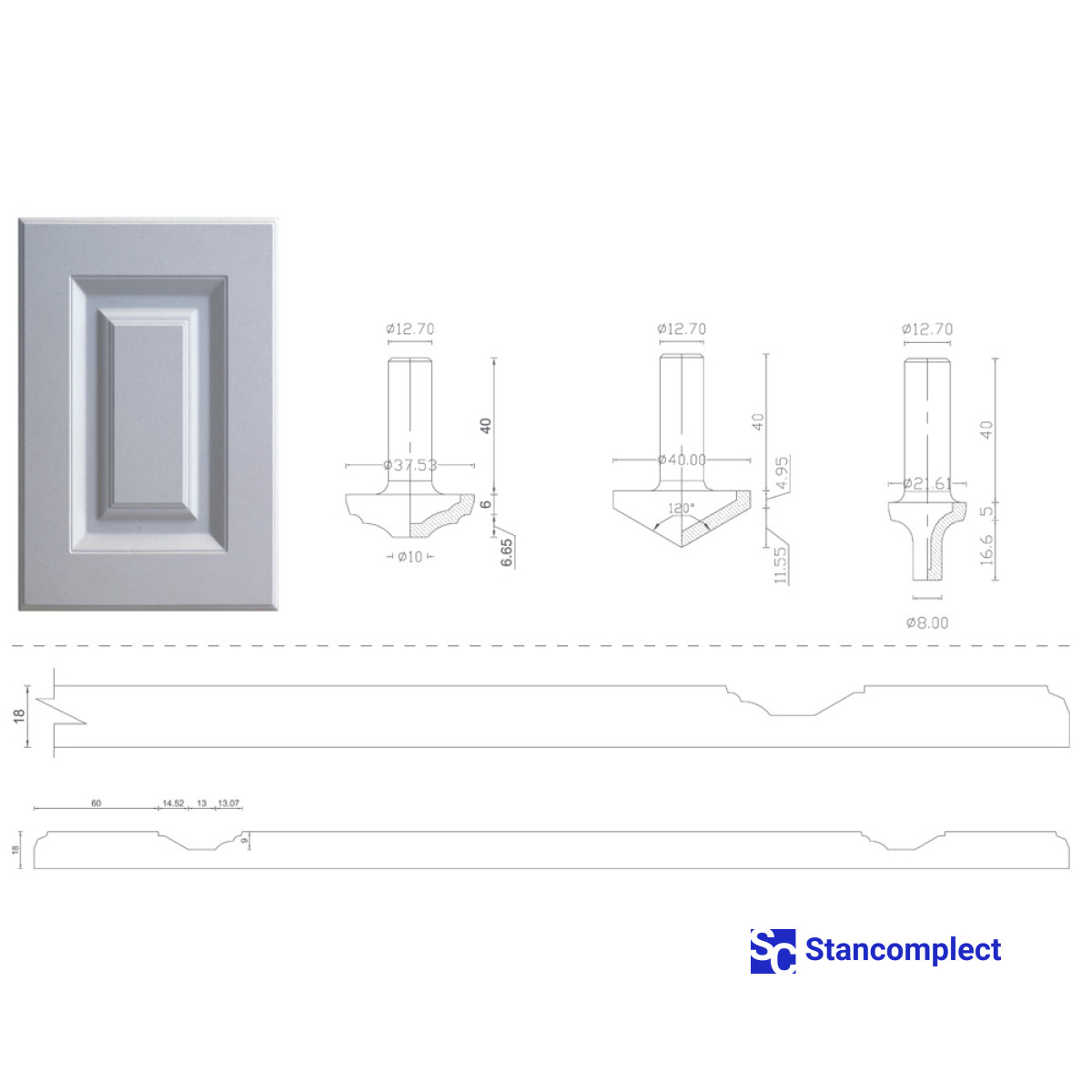 Cabinet door diamond router bits set 1212