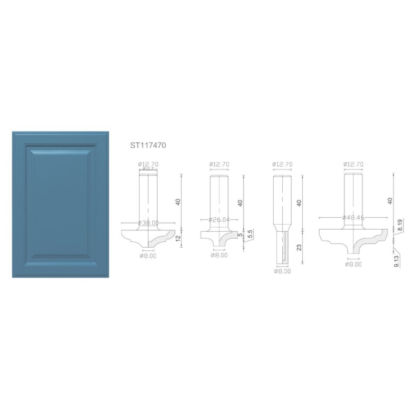 Cabinet door diamond router bits set 1214
