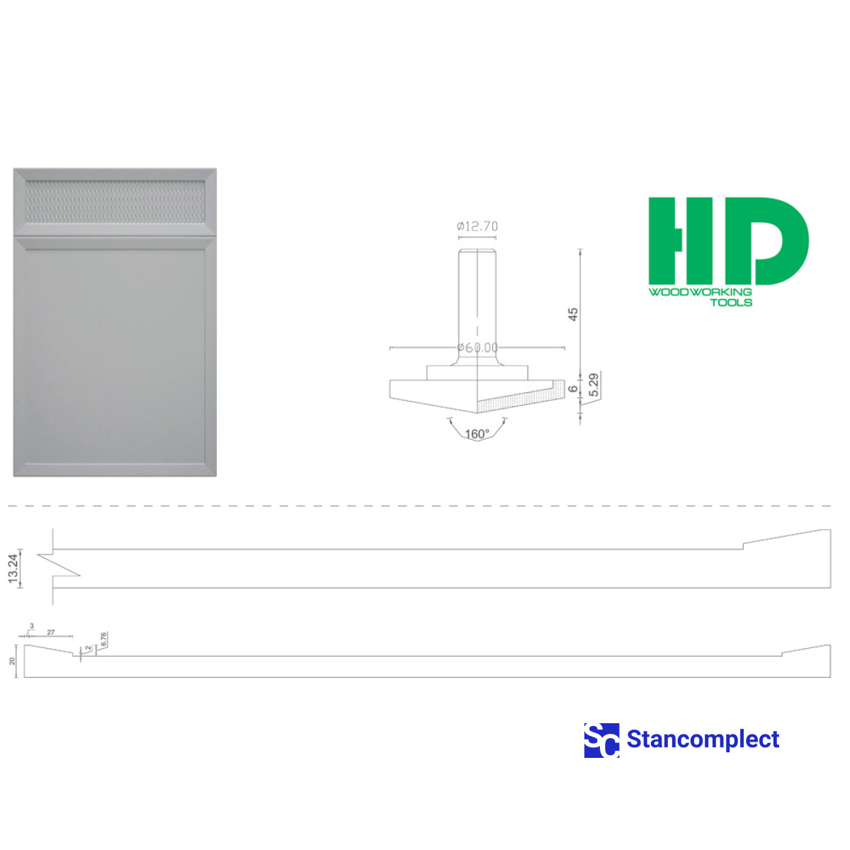 Cabinet door diamond router bits set 1217