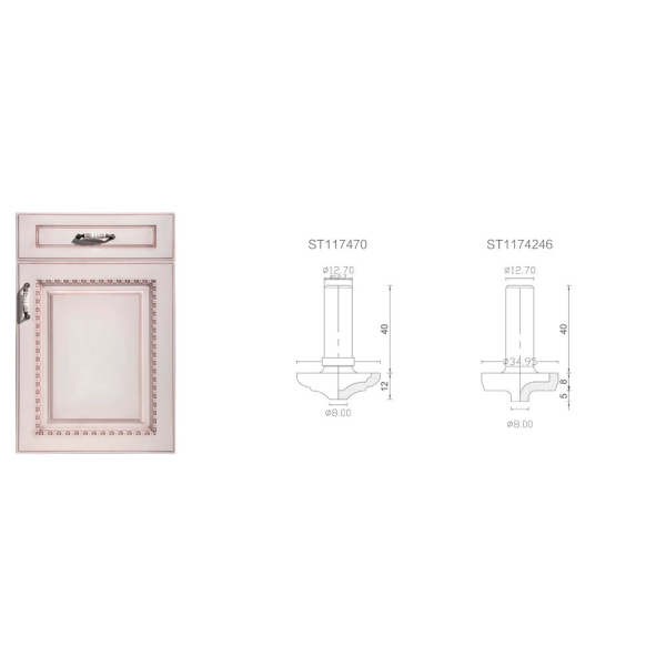 Cabinet door diamond router bits set 1202